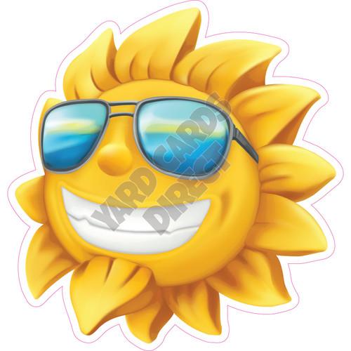 Sun with Sunglasses  - Style A - Yard Card