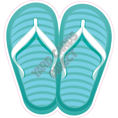 Teal Flip Flops - Style A - Yard Card