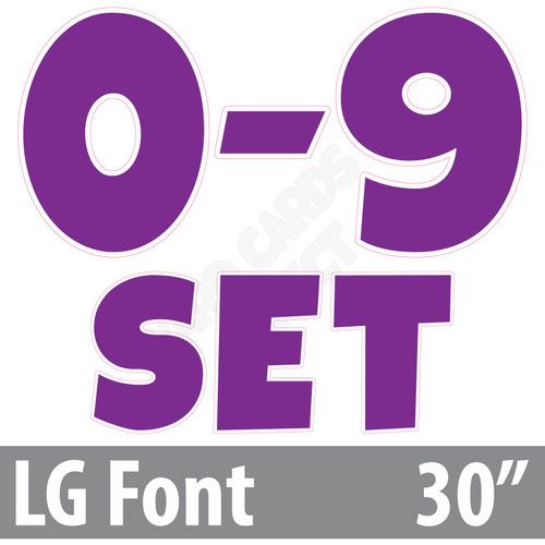 LG 30" 13pc 0-9 - Set - Solid Purple - Yard Cards