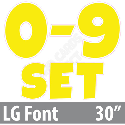 LG 30" 13pc 0-9 - Set - Solid Yellow - Yard Cards
