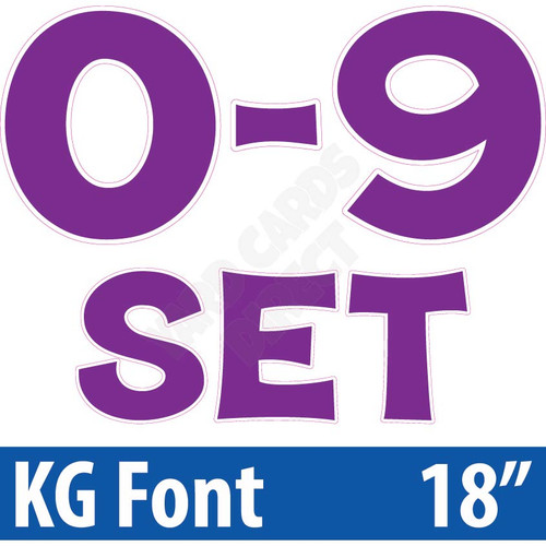 KG 18" 10pc 0-9 - Set - Solid Purple - Yard Cards