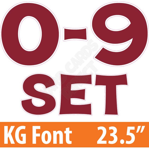 KG 23.5" 10pc 0-9 - Set - Solid Burgundy - Yard Cards