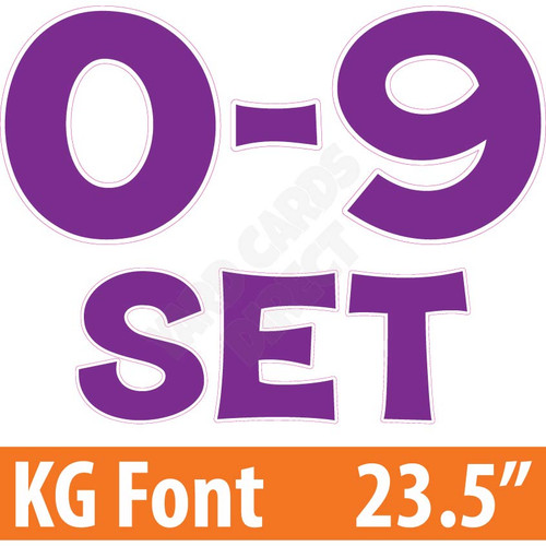 KG 23.5" 10pc 0-9 - Set - Solid Purple - Yard Cards