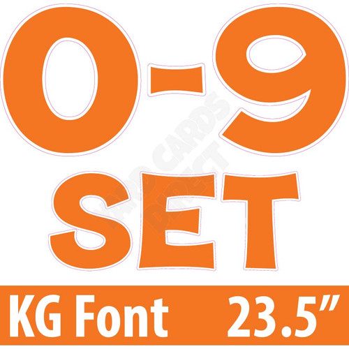 KG 23.5" 10pc 0-9 - Set - Solid Orange - Yard Cards