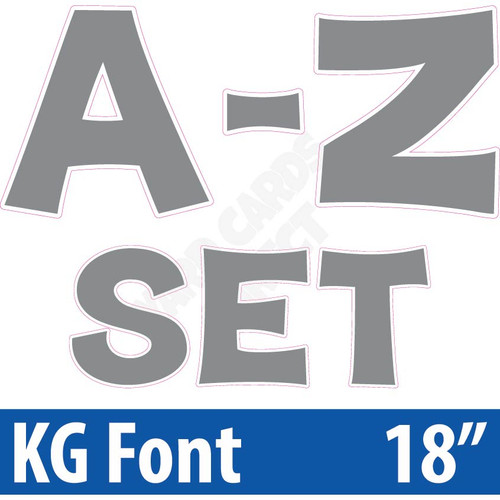 KG 18" 26pc A-Z - Set - Solid Silver - Yard Cards