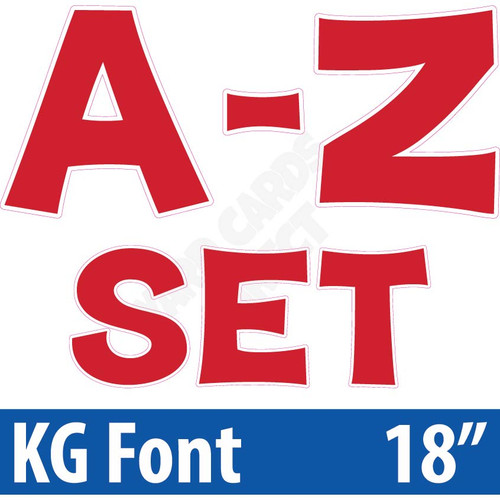 KG 18" 26pc A-Z - Set - Solid Red - Yard Cards