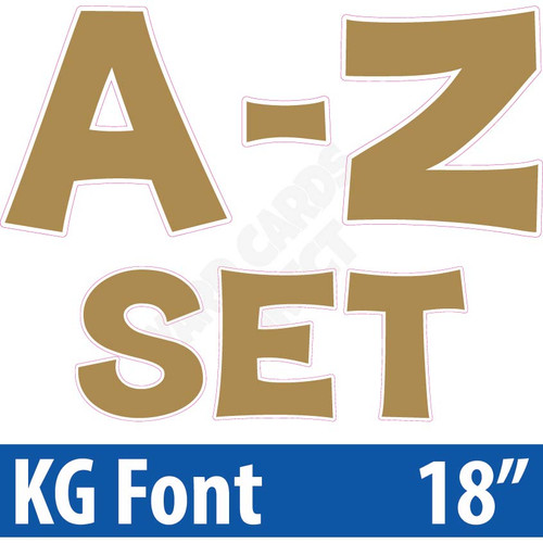 KG 18" 26pc A-Z - Set - Solid Old Gold - Yard Cards