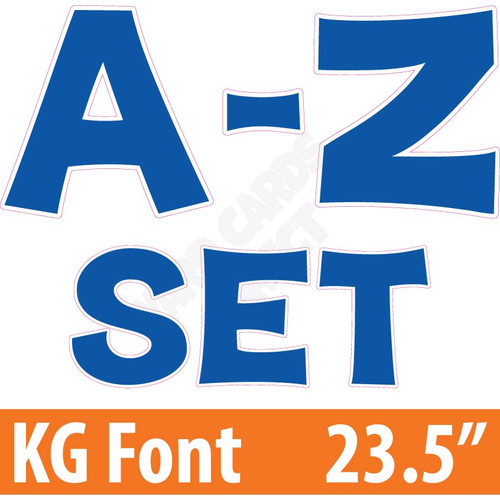 KG 23.5" 26pc A-Z - Set - Solid Medium Blue - Yard Cards