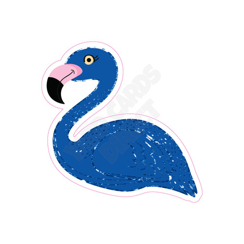 Flamingo Laying - Medium Blue - Yard Card