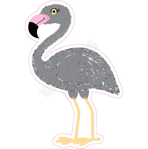 Flamingo Standing - Silver - Yard Card