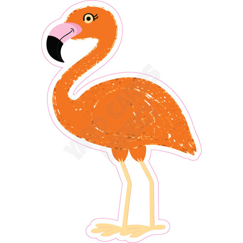 Flamingo Standing - Orange - Yard Card