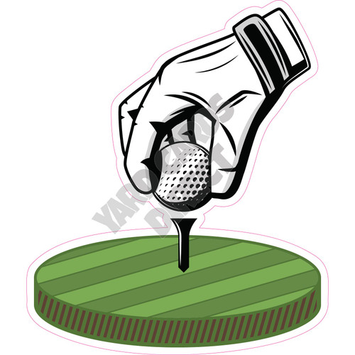Golf Tee with Hand and Ball - Style A - Yard Card