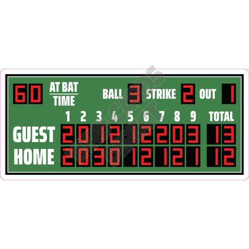 Baseball Scoreboard - Style A - Yard Card