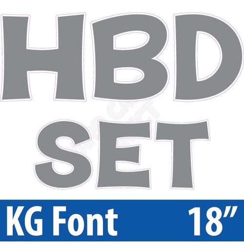 KG 18" 14pc HBD - Set - Solid Silver - Yard Cards