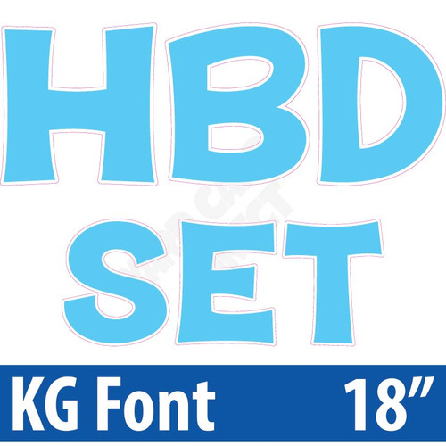 KG 18" 14pc HBD - Set - Solid Light Blue - Yard Cards