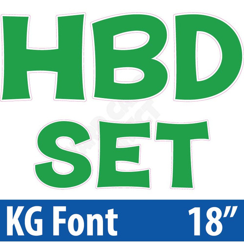 KG 18" 14pc HBD - Set - Solid Medium Green - Yard Cards
