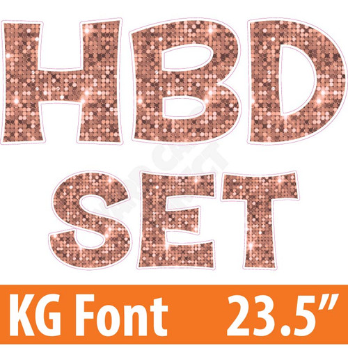 KG 23.5" 14pc HBD - Set - Large Sequin Rose Gold - Yard Cards