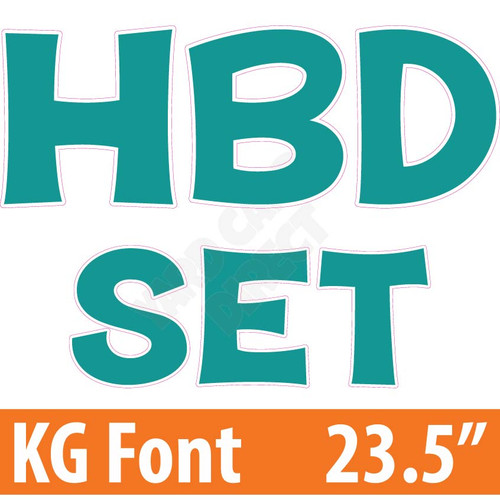 KG 23.5" 14pc HBD - Set - Solid Teal - Yard Cards