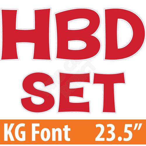 KG 23.5" 14pc HBD - Set - Solid Red - Yard Cards