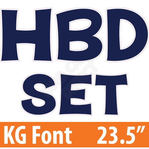 KG 23.5" 14pc HBD - Set - Solid Dark Blue - Yard Cards