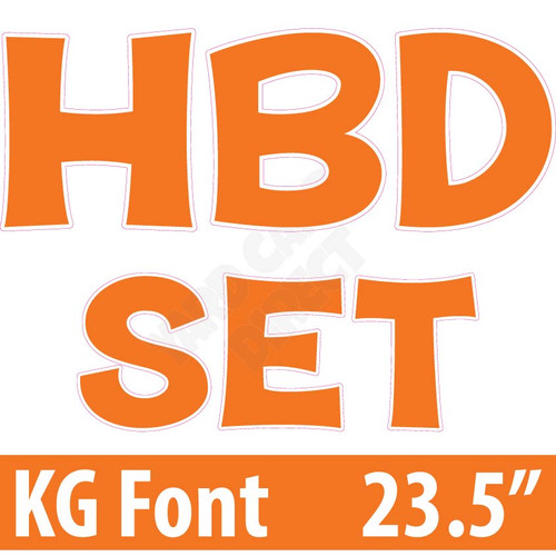 KG 23.5" 14pc HBD - Set - Solid Orange - Yard Cards