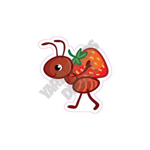 Ant carrying Strawberry - Small - Style A - Yard Card