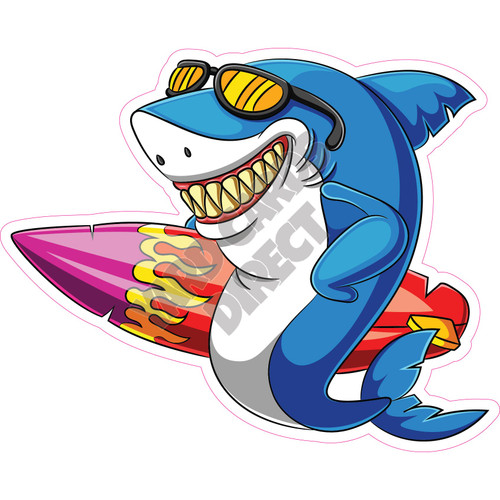 Shark with Surfboard - Style A - Yard Card