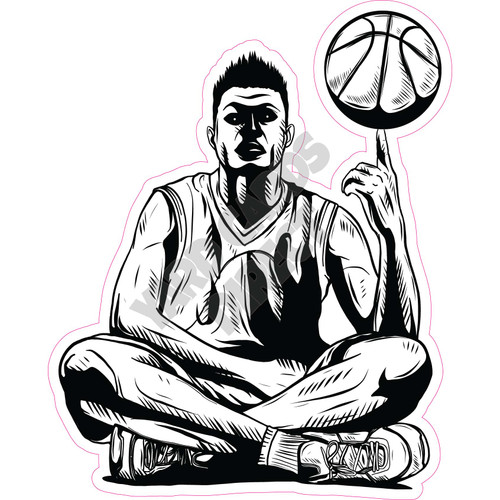 Basketball Player with Spinning Ball - Style A - Yard Card