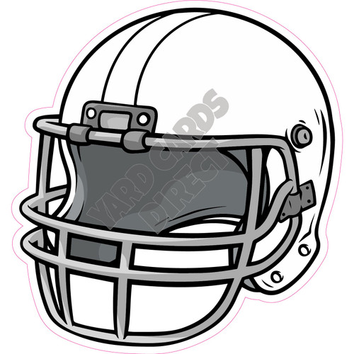 Football Helmet - White - Style A - Yard Card