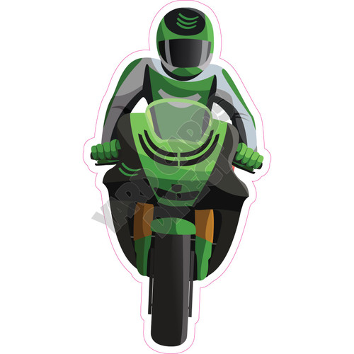 Motorcycle Green - Style A - Yard Card