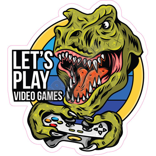 Lets play video games T REX - Style A - Yard Card