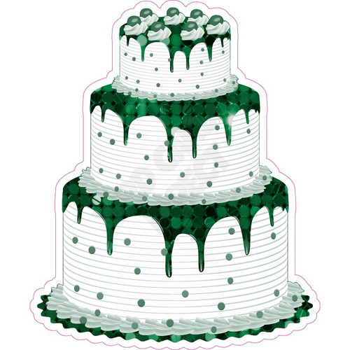 3 Tier Cake - Style A - Large Sequin Dark Green  - Yard Card