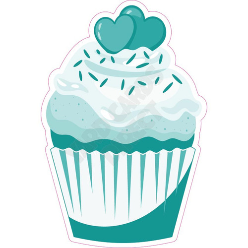 Cupcake - Style A - Solid Teal - Yard Card