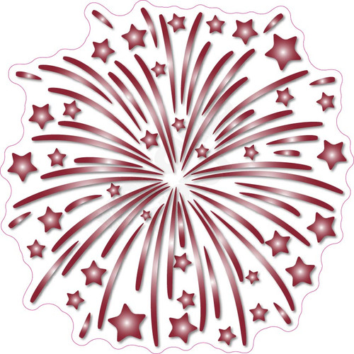 Firework - Style A - Solid Burgundy - Yard Card