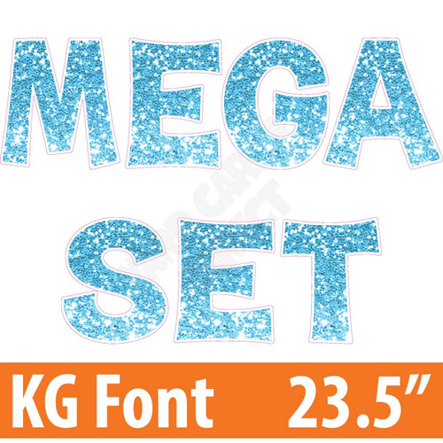 KG 23.5" 110pc - Mega Set - Chunky Glitter Light Blue - Yard Cards