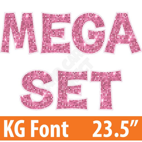 KG 23.5" 110pc - Mega Set - Large Sequin Light Pink - Yard Cards