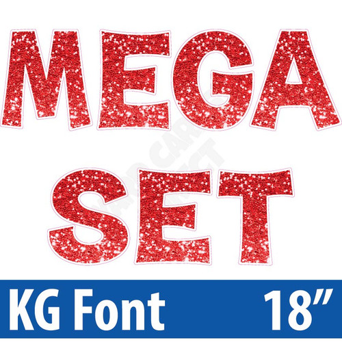 KG 18" 115pc - Mega Set - Chunky Glitter Red - Yard Cards