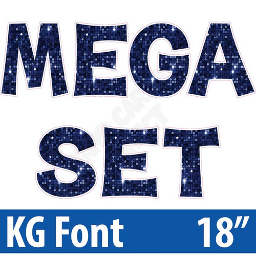 KG 18" 115pc - Mega Set - Large Sequin Dark Blue - Yard Cards