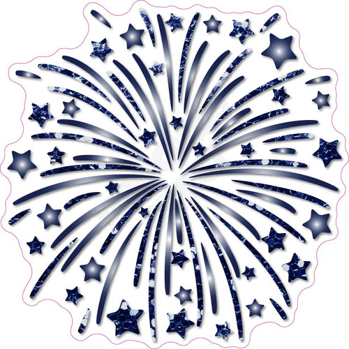 Firework - Style A - Chunky Glitter Dark Blue - Yard Card