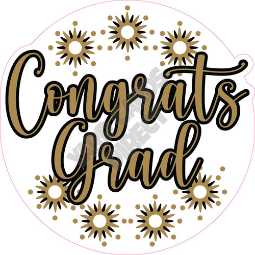 Statement - Circle Congrats Grad Gold