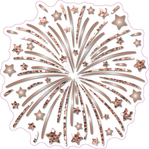 Firework - Style A - Chunky Glitter Rose Gold - Yard Card