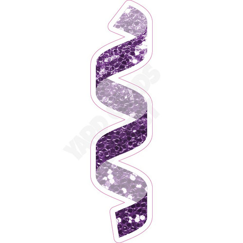 Streamer - Style A - Chunky Glitter Purple - Yard Card