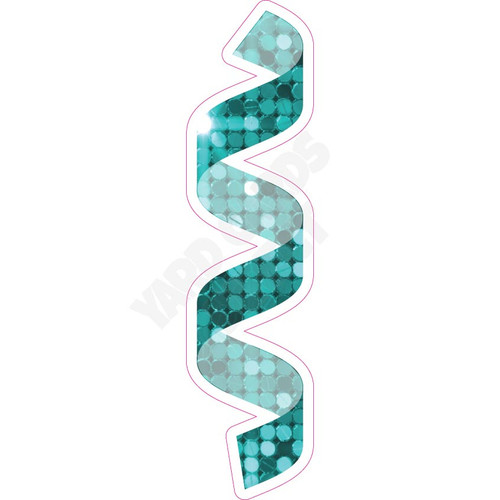 Streamer - Style A - Large Sequin Teal - Yard Card