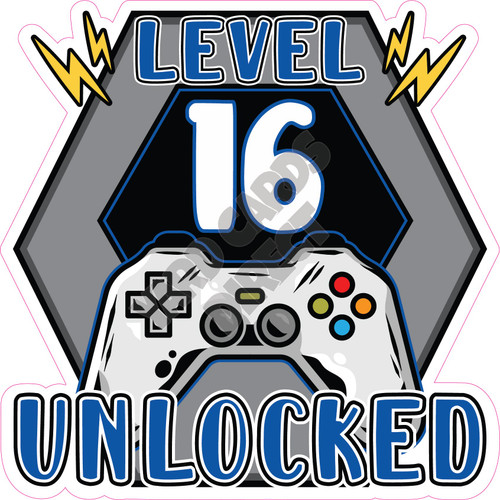 Level 16 Unlocked - Blue - Style A - Yard Card