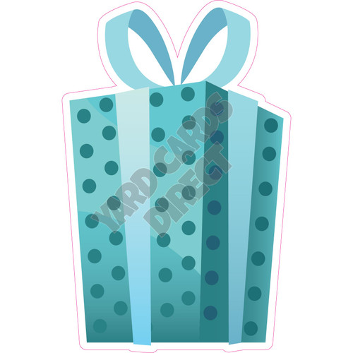Present - Teal with Dots - Style A - Yard Card