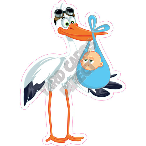 Stork Baby Light Skin Boy - Style B - Yard Card