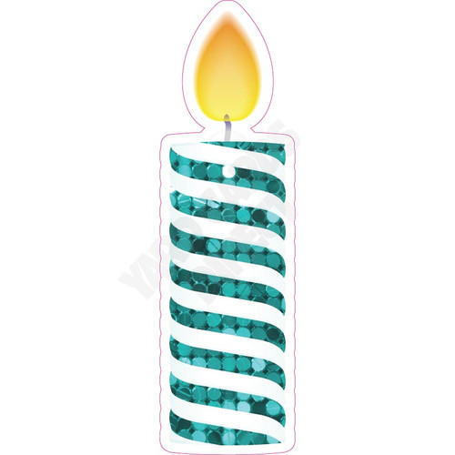 Birthday Candle  - Style A - Large Sequin Teal - Yard Card