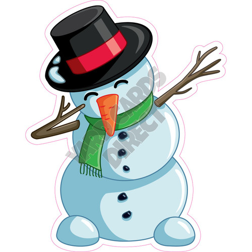 Snowman - Dabbing - Style A - Yard Card