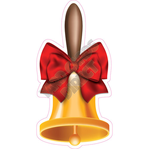 Red Bow on Bell - Style A - Yard Card