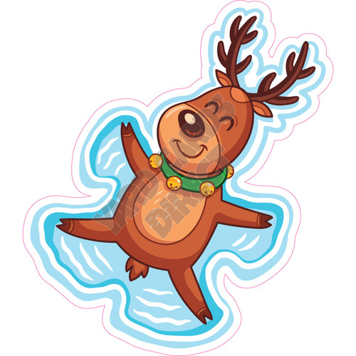 Reindeer Snow Angel - Style A - Yard Card